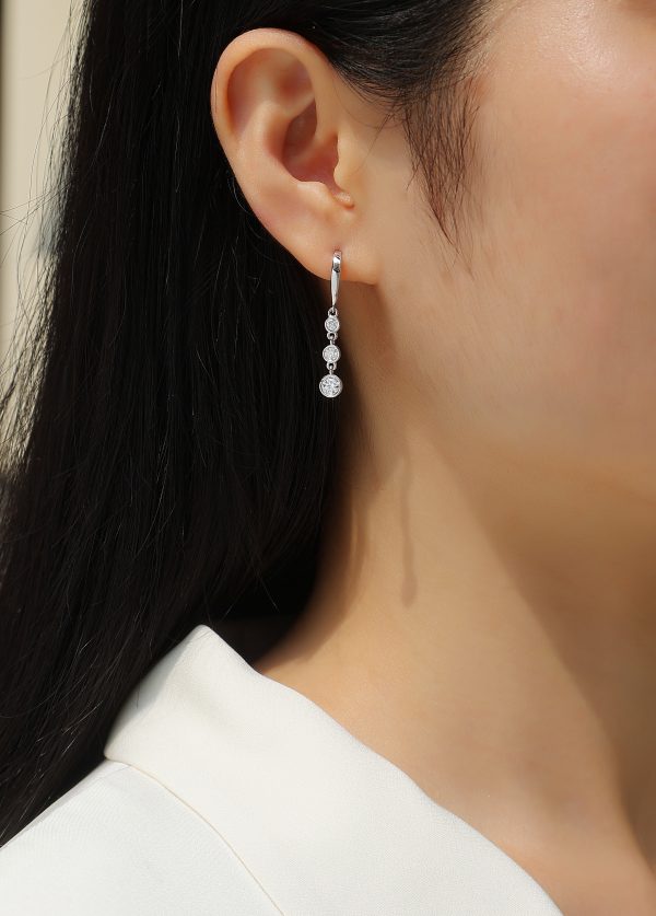 925 Silver Women Moissanite Drop Earrings - Cristiera - Image 2