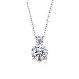 3 Ct Moissanite Solitaire Necklace Pendant - Cristiera