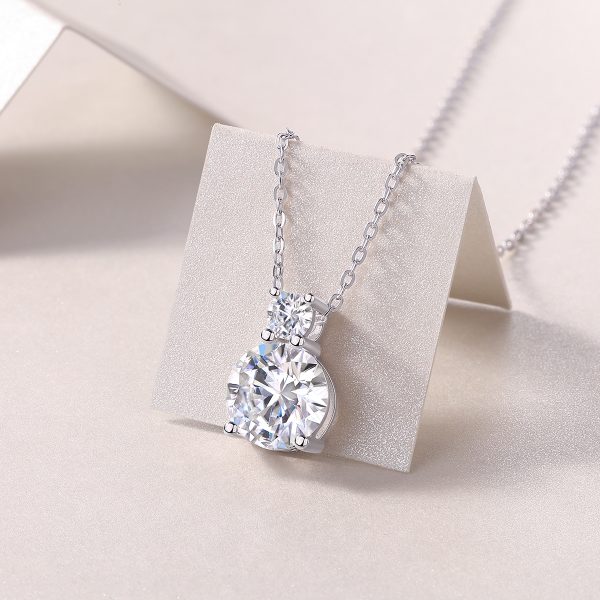 3 Ct Moissanite Solitaire Necklace Pendant - Cristiera - Image 6