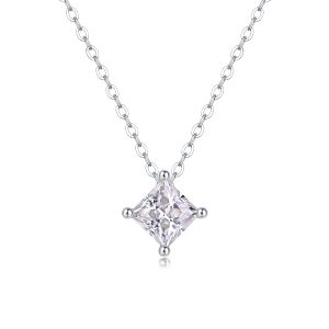 Square Moissanite Necklace For Women - Cristiera