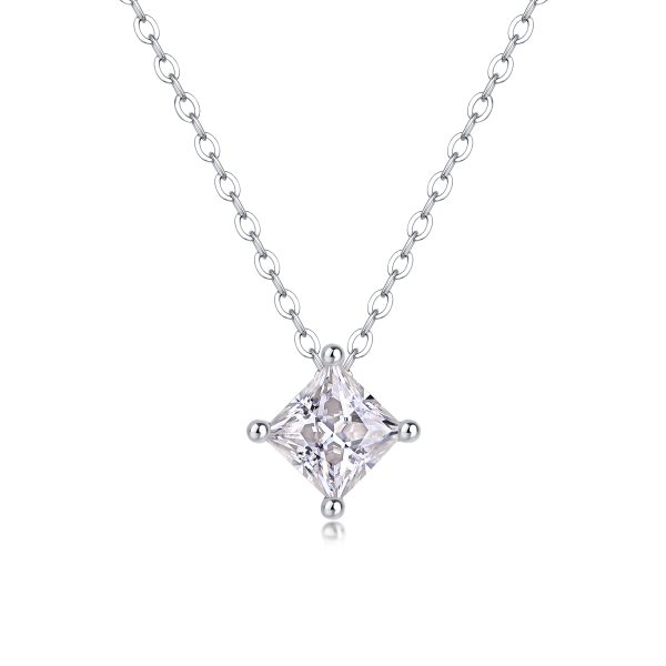 Square Moissanite Necklace For Women - Cristiera