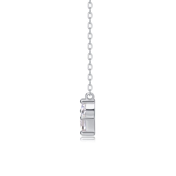 Women Silver Moissanite Heart Necklace - Cristiera - Image 5