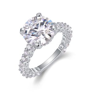5Ct Moissanite Engagement Rings Sterling Silver - Cristiera