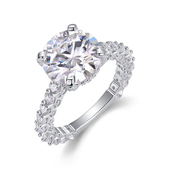 5Ct Moissanite Engagement Rings Sterling Silver - Cristiera