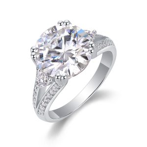 5Ct 925 Silver Moissanite Engagement Rings For Women - Cristiera