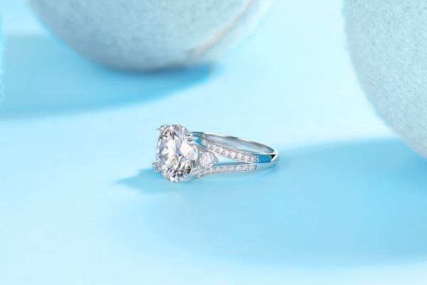 5Ct 925 Silver Moissanite Engagement Rings For Women - Cristiera - Image 8