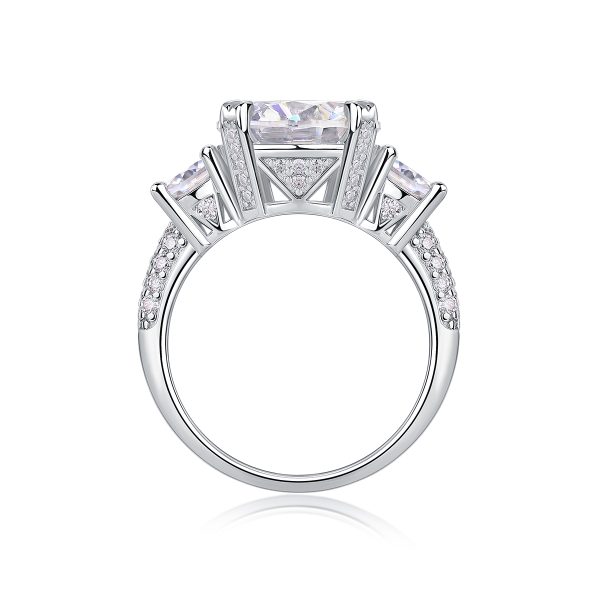 Silver 5 Carat Engagement Moissanite Ring - Cristiera - Image 6