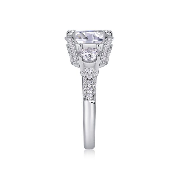 Silver 5 Carat Engagement Moissanite Ring - Cristiera - Image 7