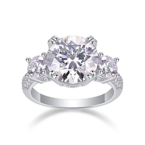 Silver 5 Carat Engagement Moissanite Ring - Cristiera - Image 2