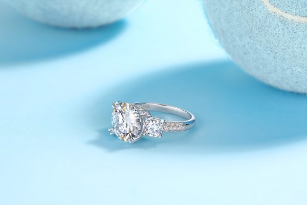 Silver 5 Carat Engagement Moissanite Ring - Cristiera - Image 8