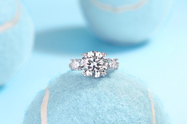 Silver 5 Carat Engagement Moissanite Ring - Cristiera - Image 9