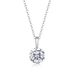 2 Ct Moissanite Solitaire Necklace - Cristiera