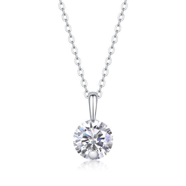 2 Ct Moissanite Solitaire Necklace - Cristiera