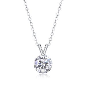 Moissanite V-Shaped Pendant Necklace - Cristiera