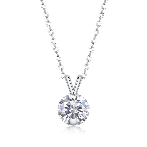 Moissanite V-Shaped Pendant Necklace - Cristiera