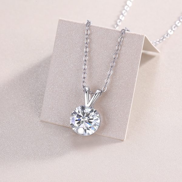 Moissanite V-Shaped Pendant Necklace - Cristiera - Image 6