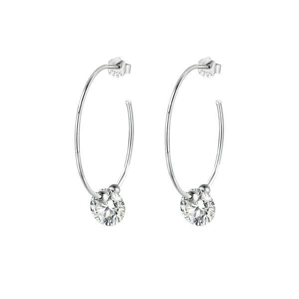 2 Carat Women Silver Moissanite Hoop Earrings - Cristiera - Image 3
