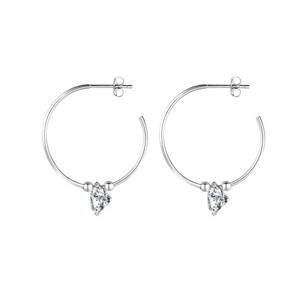 2 Carat Women Silver Moissanite Hoop Earrings - Cristiera