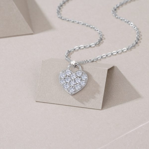 Moissanite Heart Shaped Necklace Pendant - Cristiera - Image 5