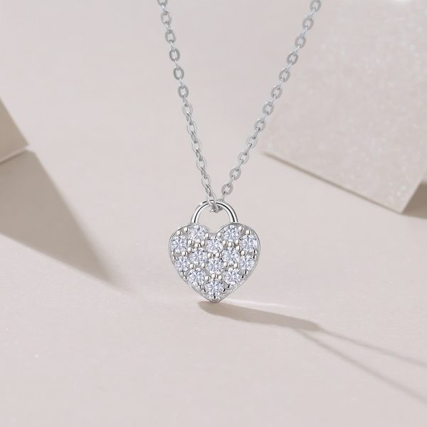Moissanite Heart Shaped Necklace Pendant - Cristiera - Image 6