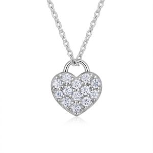 Moissanite Heart Shaped Necklace Pendant - Cristiera