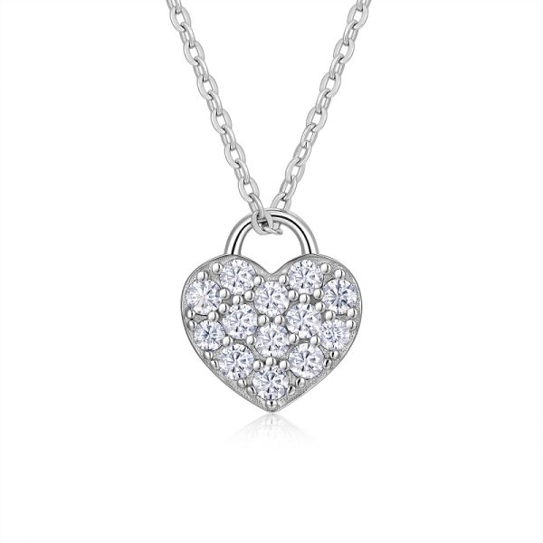 Moissanite Heart Shaped Necklace Pendant - Cristiera