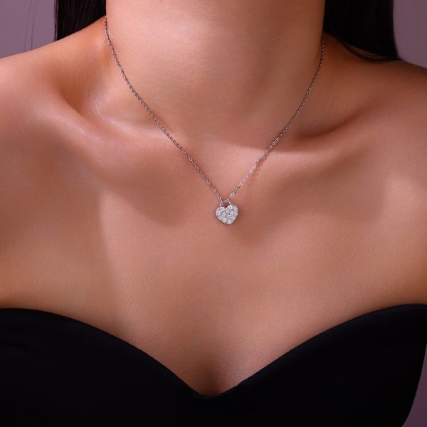 Moissanite Heart Shaped Necklace Pendant - Cristiera - Image 2
